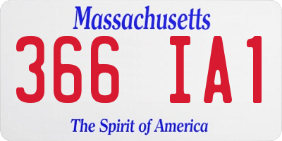 MA license plate 366IA1