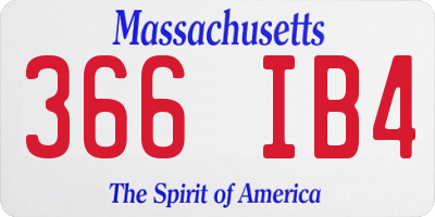 MA license plate 366IB4
