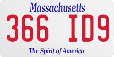 MA license plate 366ID9