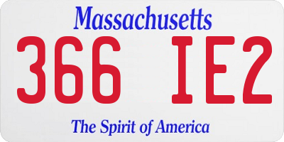MA license plate 366IE2