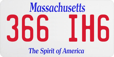 MA license plate 366IH6