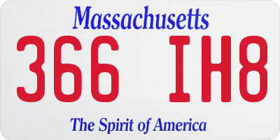MA license plate 366IH8