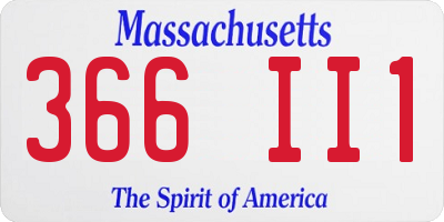 MA license plate 366II1