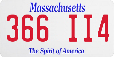 MA license plate 366II4