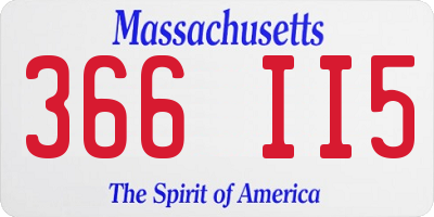MA license plate 366II5
