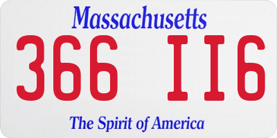 MA license plate 366II6