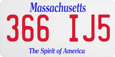MA license plate 366IJ5