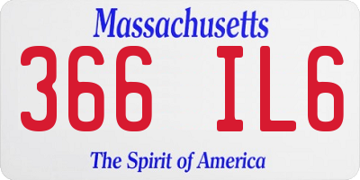 MA license plate 366IL6
