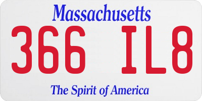 MA license plate 366IL8