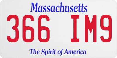 MA license plate 366IM9