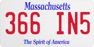 MA license plate 366IN5