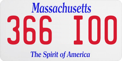 MA license plate 366IO0