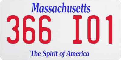 MA license plate 366IO1