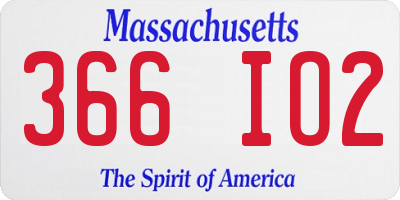 MA license plate 366IO2