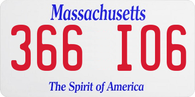 MA license plate 366IO6