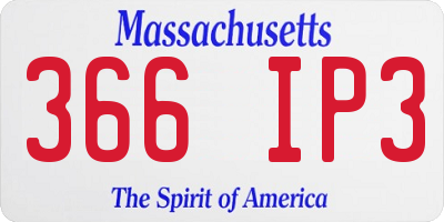 MA license plate 366IP3
