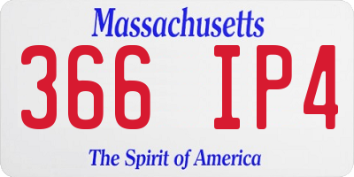 MA license plate 366IP4