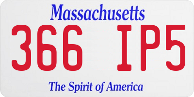 MA license plate 366IP5