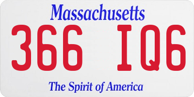 MA license plate 366IQ6