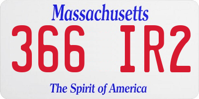 MA license plate 366IR2