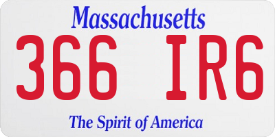 MA license plate 366IR6
