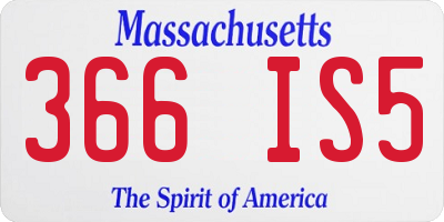 MA license plate 366IS5