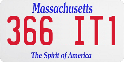 MA license plate 366IT1