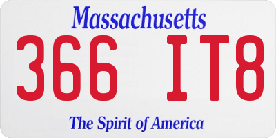 MA license plate 366IT8