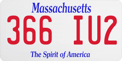MA license plate 366IU2