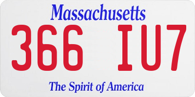 MA license plate 366IU7
