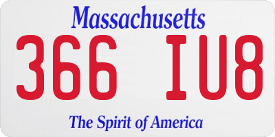 MA license plate 366IU8