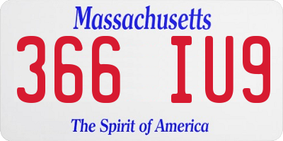 MA license plate 366IU9