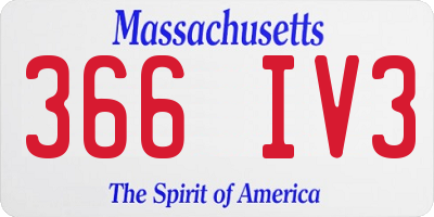 MA license plate 366IV3