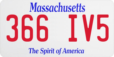 MA license plate 366IV5