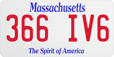 MA license plate 366IV6