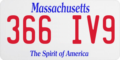 MA license plate 366IV9