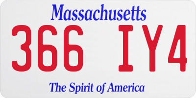 MA license plate 366IY4