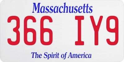MA license plate 366IY9