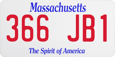 MA license plate 366JB1