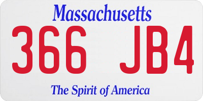 MA license plate 366JB4