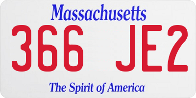 MA license plate 366JE2