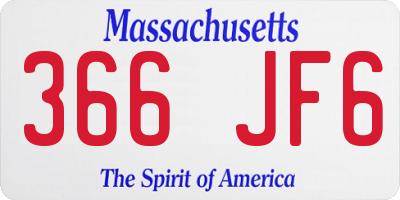 MA license plate 366JF6