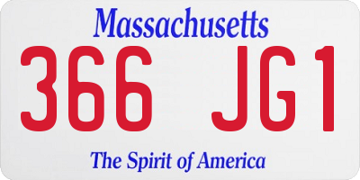 MA license plate 366JG1