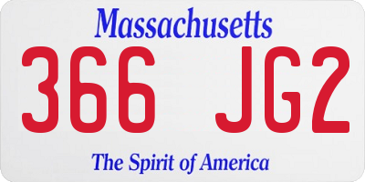 MA license plate 366JG2