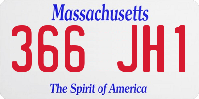 MA license plate 366JH1