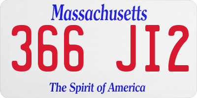 MA license plate 366JI2