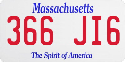 MA license plate 366JI6