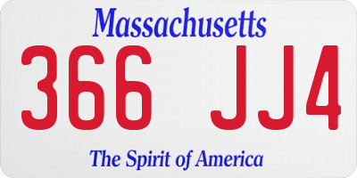 MA license plate 366JJ4
