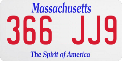 MA license plate 366JJ9