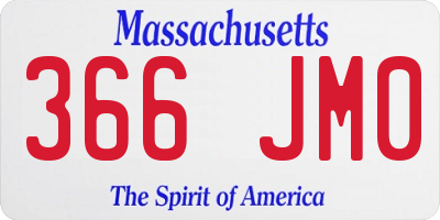 MA license plate 366JM0